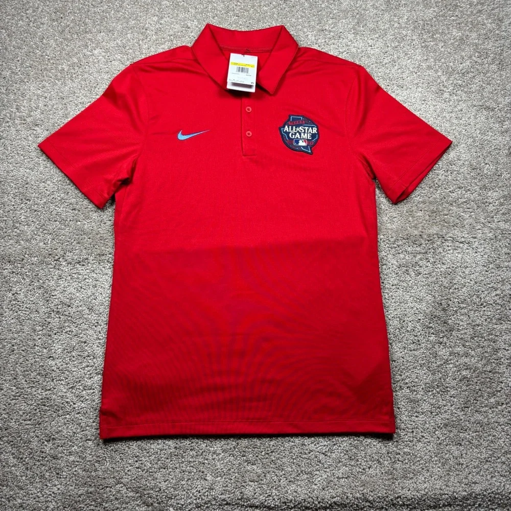 Nike Mens MLB All-Star‎ Game 2024 Texas Polo Shirt Red Dri-FIT NKNB-62Q Small